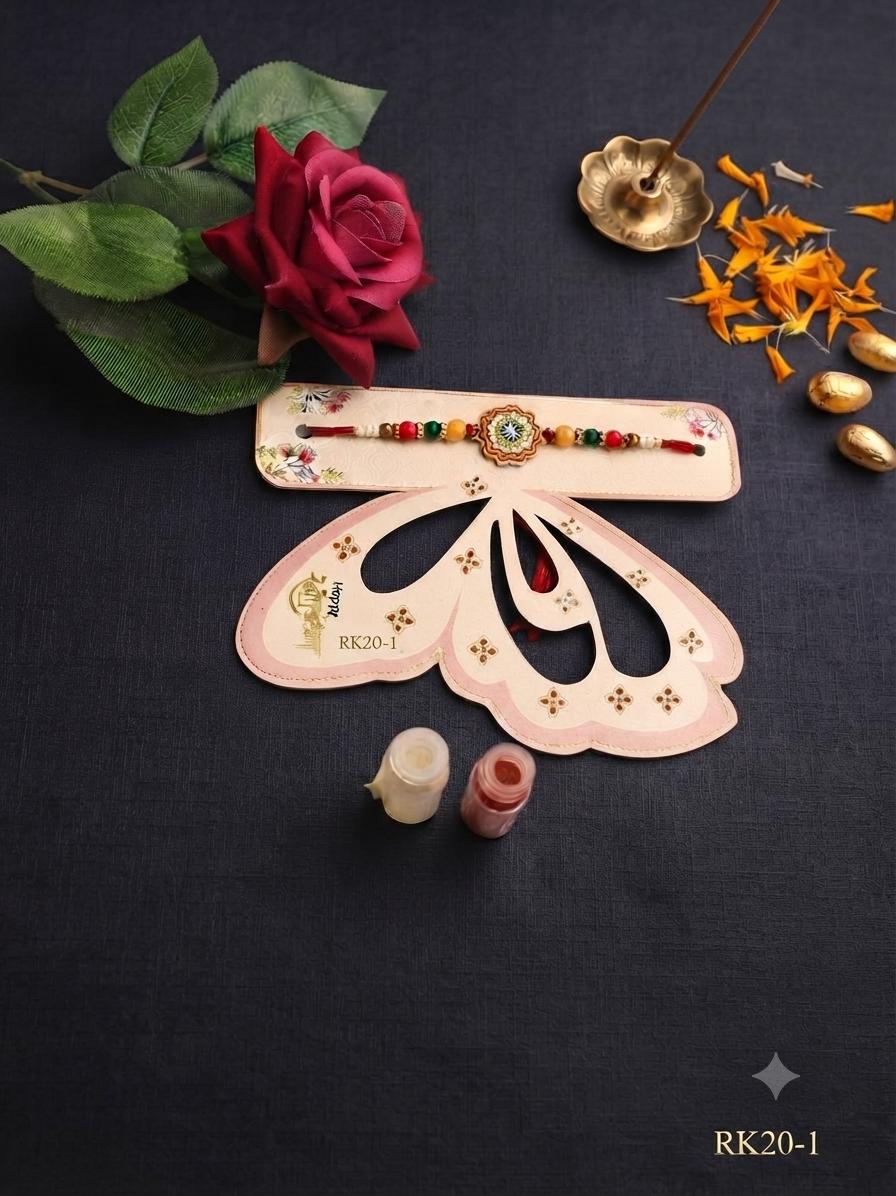 Premium Floral Designer Rakhi for Brother RK20-1 | Multicolor Beaded Handmade Raksha Bandhan Rakhi