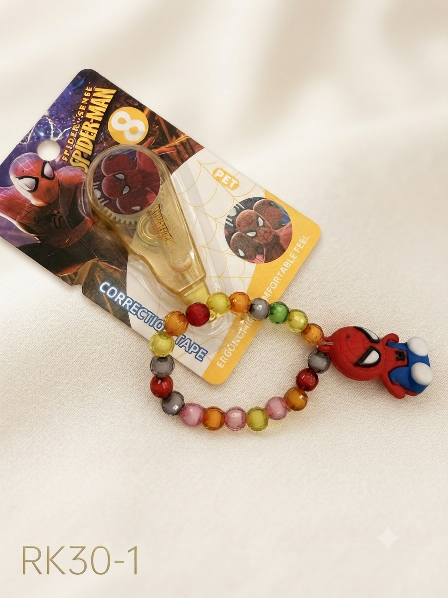 Cute Spider Hero Kids Bracelet Rakhi RK30-1 | Superhero Beaded Raksha Bandhan Bracelet for Brother