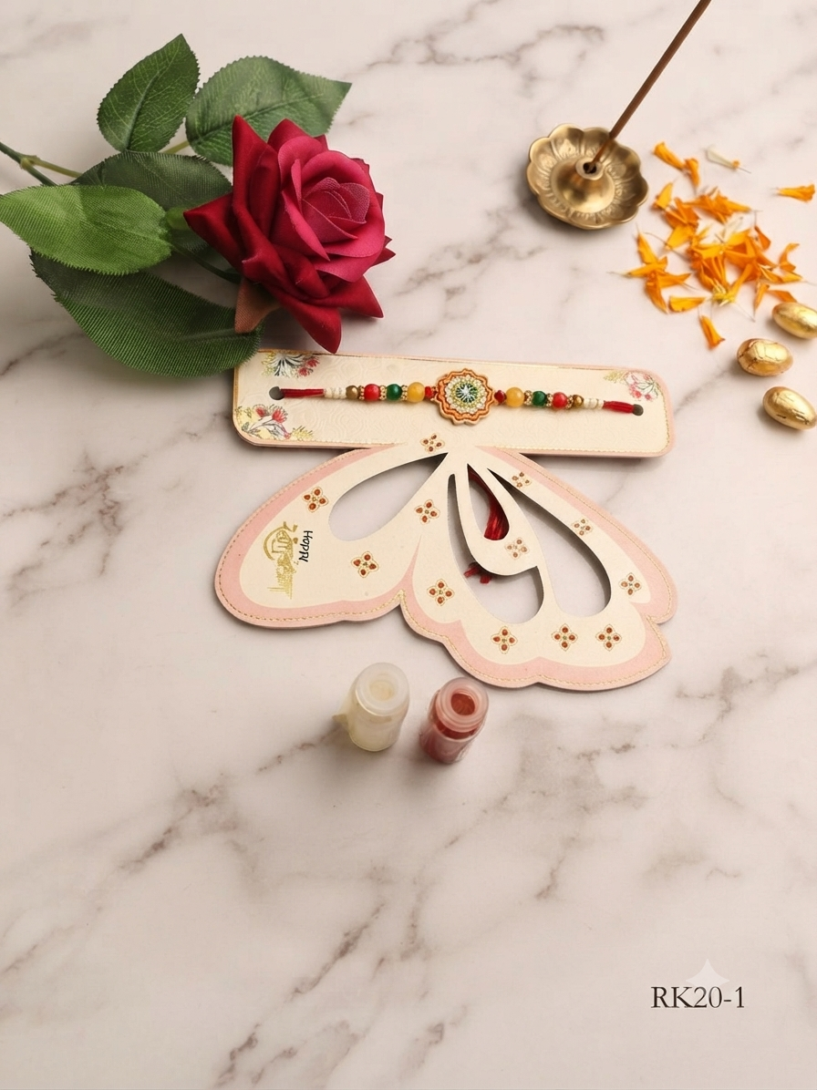 Premium Floral Designer Rakhi for Brother RK20-1 | Multicolor Beaded Handmade Raksha Bandhan Rakhi