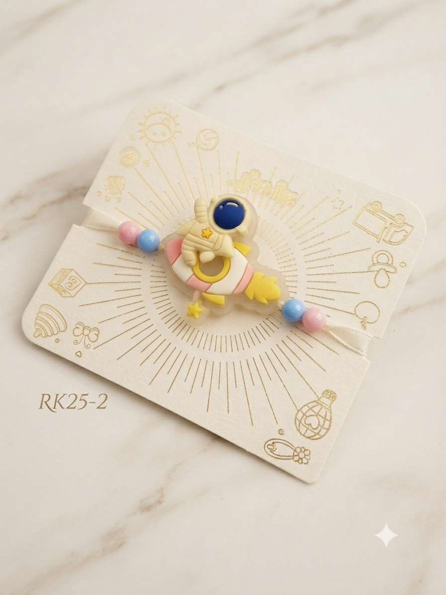 Cute Astronaut Kids Rakhi RK25-2 | Space Theme Designer Raksha Bandhan Rakhi for Brother