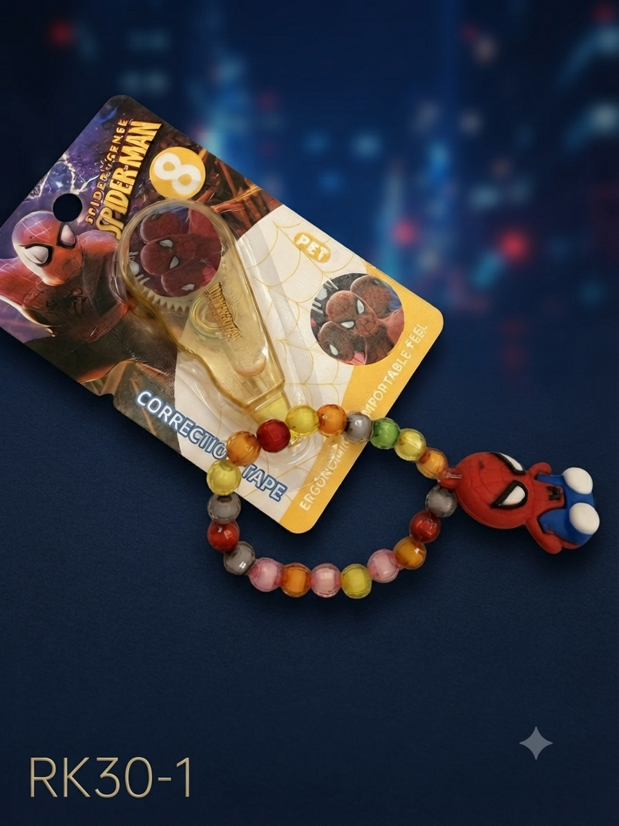 Cute Spider Hero Kids Bracelet Rakhi RK30-1 | Superhero Beaded Raksha Bandhan Bracelet for Brother